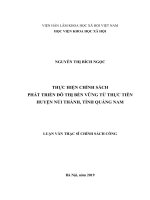 Thực hiện chính sách phát triển đô thị bền vững từ thực tiễn huyện núi thành, tỉnh quảng nam 