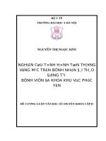 NGHIÊN cứu TÌNH HÌNH tổn THƯƠNG VÕNG mạc TRÊN BỆNH NHÂN đái THÁO ĐƯỜNG tại BỆNH VIỆN đa KHOA KHU vực PHÚC yê 