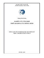 NGHIÊN cứu TÍCH hợp THIẾT bị KHÓA cửa THÔNG MINH