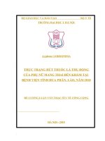 THỰC TRẠNG hút THUỐC lá THỤ ĐỘNG của PHỤ nữ MANG THAI đến KHÁM tại BỆNH VIỆN TỈNH HUA PHĂN, lào, năm 2018 