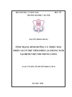 TÌNH TRẠNG DINH DƯỠNG và THIẾU máu THIẾU sắt ở TRẺ VIÊM PHỔI 1 24 THÁNG TUỔI tại BỆNH VIỆN NHI TRUNG ƯƠNG 