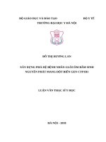 XÂY DỰNG PHẢ hệ BỆNH NHÂN GLÔCÔM bẩm SINH NGUYÊN PHÁT MANG đột BIẾN GEN CYP1B1 