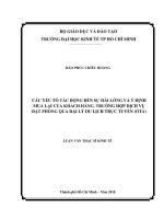 Các yếu tố tác động đến sự hài lòng và ý định mua lại của khách hàng  trường hợp dịch vụ đặt phòng qua đại lý du lịch trực tuyến (OTA) 