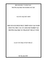 MỘT số GIẢI PHÁP PHÁT TRIỂN đào tạo NGHỀ đáp ỨNG NHU cầu của DOANH NGHIỆP tại TRƯỜNG đại học sư PHẠM kỹ THUẬT VINH 