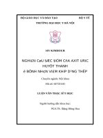 NGHIÊN cứu đặc điểm của AXIT URIC HUYẾT THANH ở BỆNH NHÂN VIÊM KHỚP DẠNG THẤP 