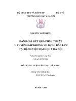 ĐÁNH GIÁ kết QUẢ PHẪU THUẬT u TUYẾN GIÁPKHÔNG sử DỤNG dẫn lưu tại BỆNH VIỆN đại học y hà nội 