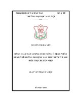 ĐÁNH GIÁ CHẤT LƯỢNG CUỘC SỐNG ở BỆNH NHÂN RUNG NHĨ KHÔNG DO BỆNH VAN TIM TRƯỚC và SAU điều TRỊ CHUYỂN NHỊP 