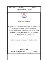 THỰC TRẠNG KIẾN THỨC, THỰC HÀNH về THEO dõi PHẢN ỨNG SAU TIÊM CHỦNG của bà mẹ có CON dưới 1 TUỔI tại HUYỆN XAYCHĂM PHON TỈNH BOLIKHĂM  XAY, CHDCND lào năm 2018 