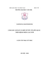 CẢM GIÁC sợ NGÃ và một số yếu tố LIÊN QUAN TRÊN BỆNH NHÂN CAO TUỔI 