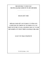 Mối quan hệ giữa xuất khẩu và tổng sản lượng đầu ra trong sự tác động của các nhân tố vĩ mô 
