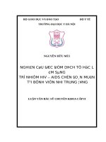 NGHIÊN cứu đặc điểm DỊCH tễ học lâm SÀNG TRẺ NHIỄM HIV – AIDS CHẨN đoán MUỘN tại BỆNH VIỆN NHI TRUNG ƯƠNG 