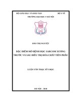 ĐẶC điểm mô BỆNH học SARCOM XƯƠNG TRƯỚC và SAU điều TRỊ hóa CHẤT TIỀN PHẪU 