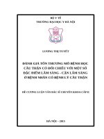 ĐÁNH GIÁ tổn THƯƠNG mô BỆNH học cầu THẬN có đối CHIẾU với một số đặc điểm lâm SÀNG   cận lâm SÀNG ở BỆNH NHÂNCÓ BỆNH lý cầu THẬN 