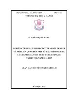 NGHIÊN cứu sự lưu HÀNH các týp VI rút DENGUEVÀ mối LIÊN QUAN đến một số đặc điểm DỊCH tễcủa BỆNH NHÂN sốt XUẤT HUYẾT DENGUE tại hà nội, năm 2015 2017 