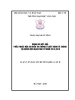 ĐÁNH GIÁ kết QUẢ PHẪU THUẬT nội SOI điều TRỊTHỦNG ổ LOÉT HÀNH tá TRÀNG tại BỆNH VIỆN BẠCH MAI từ năm 2013 2018 