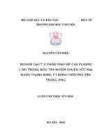 NGHIÊN cứu tác DỤNG PHỐI hợp của PLASMA LẠNH TRONG điều TRỊ NHIỄM KHUẨN vết mổ NÔNG THÀNH BỤNG tại BỆNH VIỆN PHỤ sản TRUNG ƯƠNG 