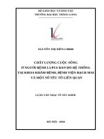 CHẤT LƯỢNG CUỘC SỐNG ở NGƯỜI BỆNH LUPUS BAN đỏ hệ THỐNG tại KHOA KHÁM BỆNH, BỆNH VIỆN BẠCH MAI và một số yếu tố LIÊN QUAN 