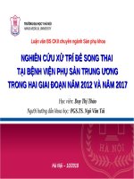 NGHIÊN cứu xử TRÍ đẻ SONG THAI tại BỆNH VIỆN PHỤ sản TRUNG ƯƠNG TRONG HAI GIAI đoạn năm 2012 và năm 2017 
