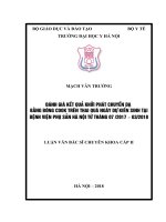 ĐÁNH GIÁ kết QUẢ KHỞI PHÁT CHUYỂN dạ BẰNG BÓNG COOK TRÊNTHAI QUÁ NGÀY dự KIẾN SINHTẠI BỆNH VIỆN PHỤ sản hà nội từ THÁNG 07 2017 – 032018 