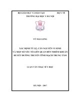 XÁC ĐỊNH tỷ lệ, căn NGUYÊN VI SINH và một số yếu tố LIÊN QUAN đến NHIỄM KHUẨN HUYẾT ĐƯỜNG TRUYỀN TĨNH MẠCH TRUNG tâm 