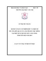 HÀNH VI NGUY cơ NHIỄM HIV và một số yếu tố LIÊN QUAN của NGƯỜI dân tộc MÔNG tại một số xã HUYỆN mù CANG CHẢI, TỈNH yên bái năm 2017 