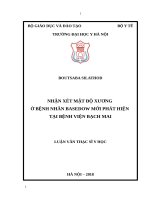 NHẬN xét mật độ XƯƠNG ở BỆNH NHÂN BASEDOW mới PHÁT HIỆN tại BỆNH VIỆN BẠCH MAI 