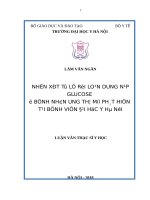 NHẬN xét tỷ lệ rối LOẠN DUNG nạp GLUCOSE ở BỆNH NHÂN UNG THƯ mới PHÁT HIỆN tại BỆNH VIỆN đại học y hà nội 