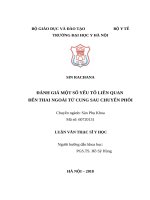 ĐÁNH GIÁ một số yếu tố LIÊN QUAN đến THAI NGOÀI tử CUNG SAU CHUYỂN PHÔI 