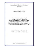 Lãnh đạo mới về chất và sự gắn kết của nhân viên trường hợp công ty TNHH xử lý chất thải công nghiệp và tư vấn môi trường văn lang 
