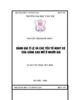 ĐÁNH GIÁ tỉ lệ và các yếu tố NGUY cơ của SẢNG SAU mổ ở NGƯỜI GIÀ 