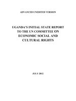 UGANDA’S INITIAL STATE REPORT TO THE UN COMMITTEE ON ECONOMIC SOCIAL AND CULTURAL RIGHTS