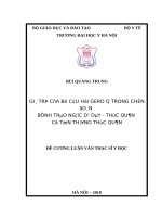 GIÁ TRỊ của bộ câu hỏi GERD q TRONG CHẨN đoán BỆNH TRÀO NGƯỢC dạ dày   THỰC QUẢN 