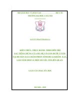 KIẾN THỨC, THỰC HÀNH  THEO dõi TRẺ SAU TIÊM CHỦNG của bà mẹ có CON dưới 2 TUỔI tại HUYỆN XAYCHĂM PHON TỈNH BOLIKHĂM  XAY,LÀO năm 2018 và một số yếu tố LIÊN QUAN 