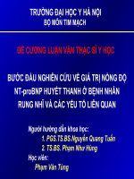 BƯỚC đầu NGHIÊN cứu về GIÁ TRỊ NỒNG độ NT proBNP HUYẾT THANH ở BỆNH NHÂN RUNG NHĨ và các yếu tố LIÊN QUAN 