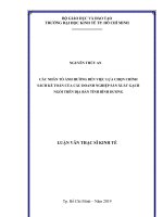 Các nhân tố ảnh hưởng đến việc lựa chọn chính sách kế toán của các doanh nghiệp sản xuất gạch ngói trên địa bàn tỉnh bình dương 