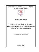 NGHIÊN cứu điều TRỊ u xơ tử CUNG BẰNG PHẪU THUẬT cắt tử CUNG HOÀN TOÀN tại BỆNH VIỆN PHỤ sản NAM ĐỊNH 