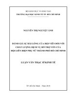 Đánh giá sự hài lòng của hội viên đối với chất lượng dịch vụ hỗ trợ vốn của hội liên hiệp phụ nữ thành phố hồ chí minh 