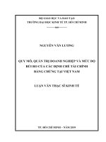 Quy mô, quản trị doanh nghiệp và mức độ rủi ro của các định chế tài chính bằng chứng tại việt nam 