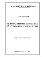 Tốc độ điều chỉnh lượng tiền mặt nắm giữ hiện tại hướng về lượng tiền mặt nắm giữ tối ưu của các công ty niêm yết việt nam 