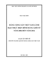 Đảng cộng sản việt nam lãnh đạo thực hiện bình đẳng giới từ năm 2006 đến năm 2016 