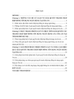 Giải quyết tranh chấp hợp đồng tín dụng ngân hàng từ thực tiễn xét xử của tòa án tại thành phố hà nội