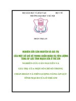 NGHIÊN cứu căn NGUYÊN và GIÁ TRỊ của một số CHỈ số TRONG CHẨN đoán và TIÊN LƯỢNG TĂNG áp lực TĨNH MẠCH cửa ở TRẺ EM 