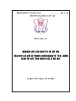 NGHIÊN cứu căn NGUYÊN và GIÁ TRỊ của một số CHỈ số TRONG CHẨN đoán và TIÊN LƯỢNG TĂNG áp lực TĨNH MẠCH cửa ở TRẺ EM 
