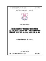 NGHIÊN cứu TÌNH TRẠNG SUY DINH DƯỠNG của TRẺ EM từ 1 THÁNG đến 5 TUỔI tại KHOA NHI TỔNG hợp BỆNH VIỆN đa KHOA XANH pôn hà nội 