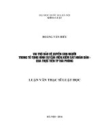 Vai trò bảo vệ quyền con người trong tố tụng hình sự của viện kiểm sát nhân dân