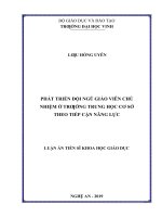 Phát triển đội ngũ giáo viên chủ nhiệm ở trường trung học cơ sở theo tiếp cận năng lực 