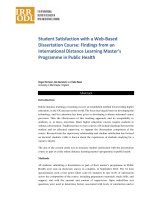 luận văn  Sự hài lòng của sinh viên với khóa học luận văn dựa trên web: Kết quả từ chương trình đào tạo thạc sĩ từ xa quốc tế về sức khỏe cộng đồng