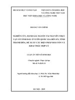 Nghiên cứu, đánh giá nguồn tài nguyên thực vật có tinh dầu ở Vườn Quốc gia Bến En, tỉnh Thanh Hóa đề xuất các biện pháp bảo tồn và khai thác hợp lý