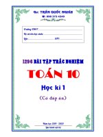 1296 bài tập trắc nghiệm Toán 10 học kì 1 có đáp án – Trần Quốc Nghĩa
