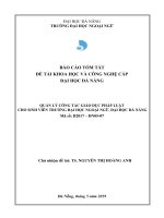 Quản lý công tác giáo dục pháp luật cho sinh viên Trường Đại học Ngoại ngữ, Đại học Đà Nẵng